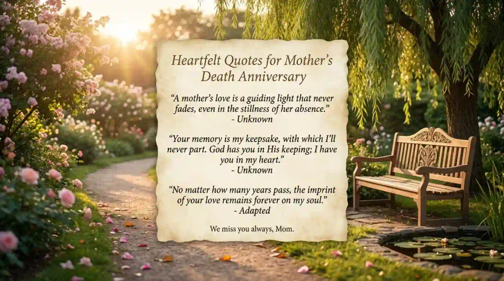 Heartfelt Death Anniversary Quotes for Mother