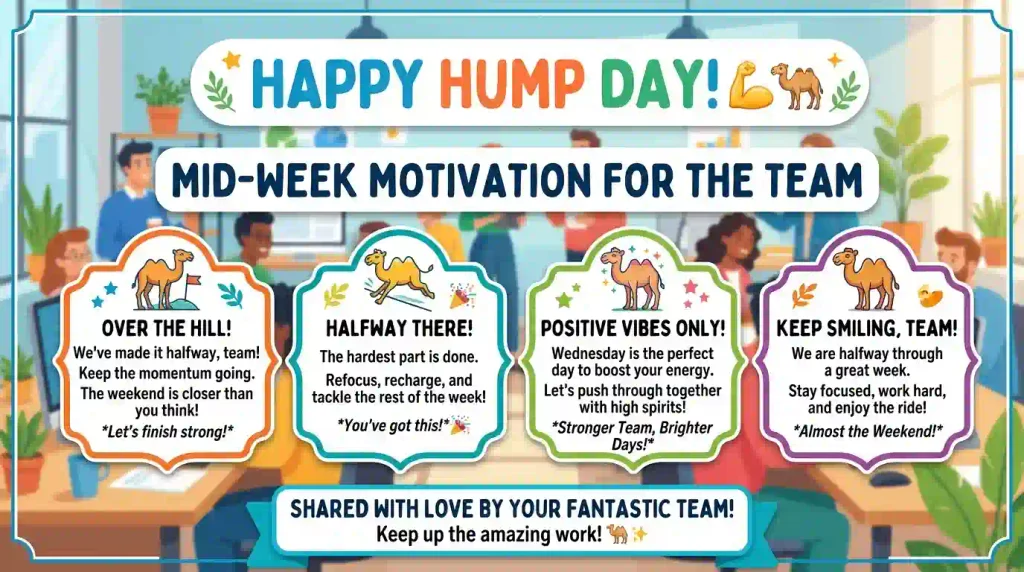 Hump Day Quotes for Coworkers and Team Messages